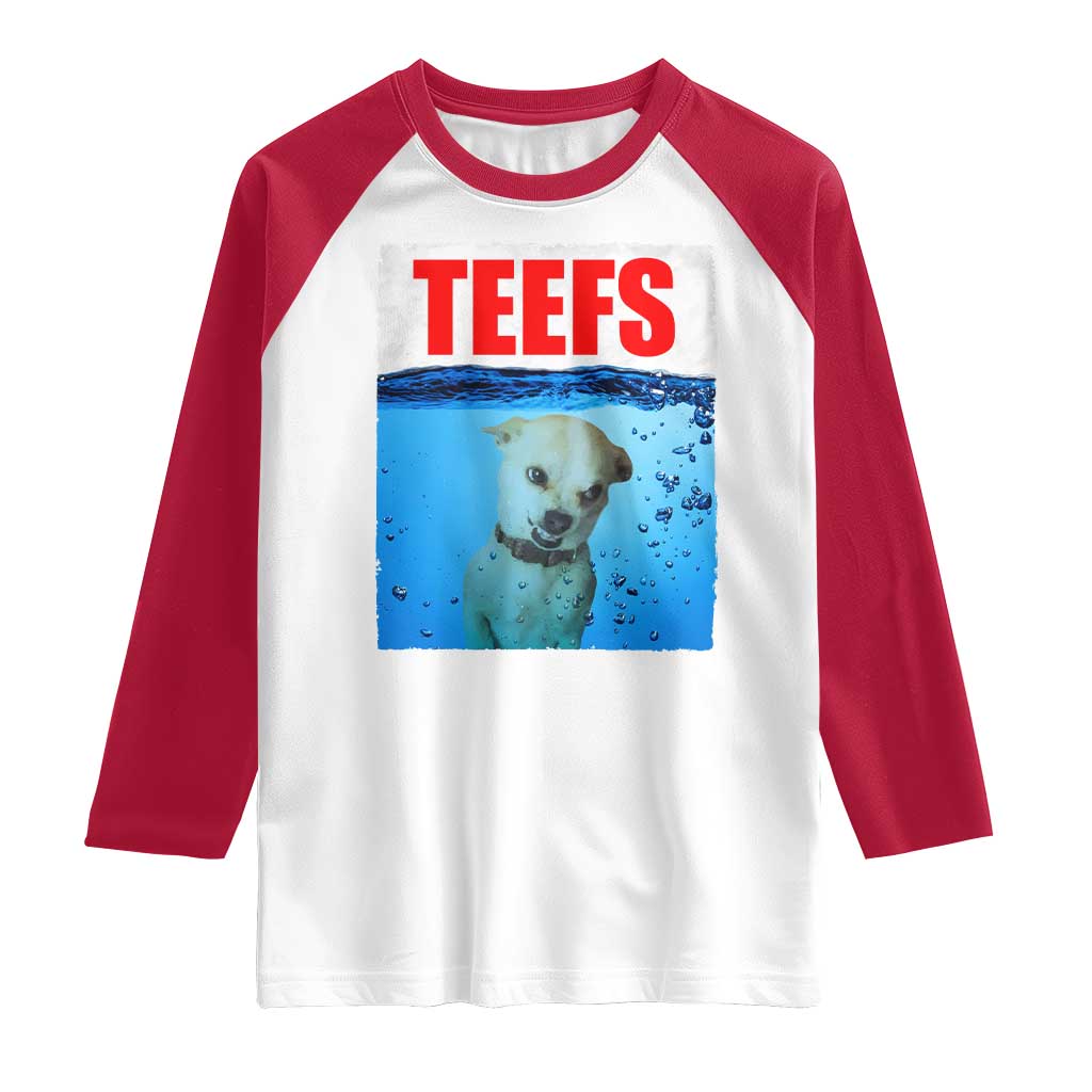 Chihuahua Dog Meme Raglan Shirt Funny Horror Movie Poster Dog Teefs TS12 White Red Print Your Wear