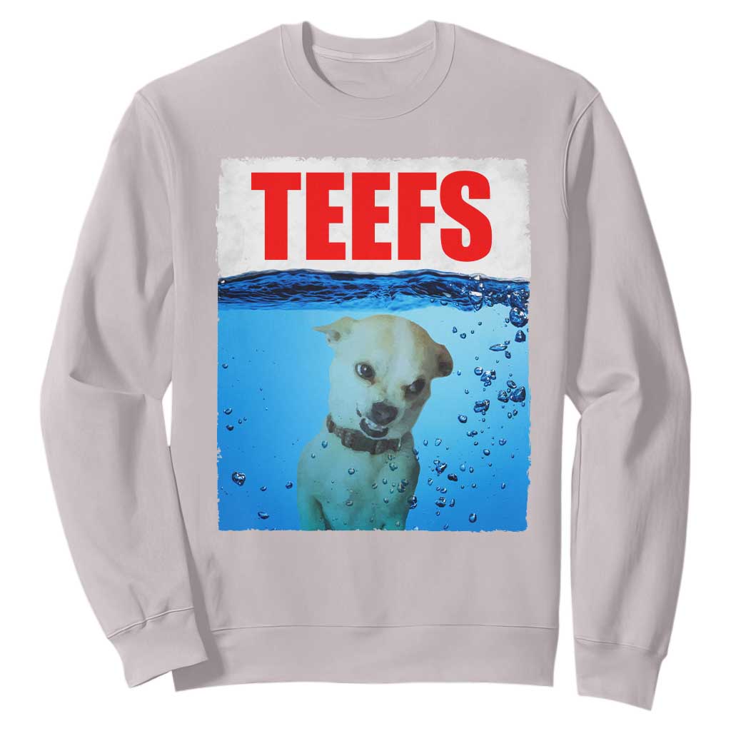Chihuahua Dog Meme Sweatshirt Funny Horror Movie Poster Dog Teefs TS12 Ice Gray Print Your Wear