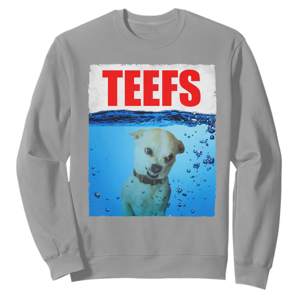 Chihuahua Dog Meme Sweatshirt Funny Horror Movie Poster Dog Teefs TS12 Sport Gray Print Your Wear