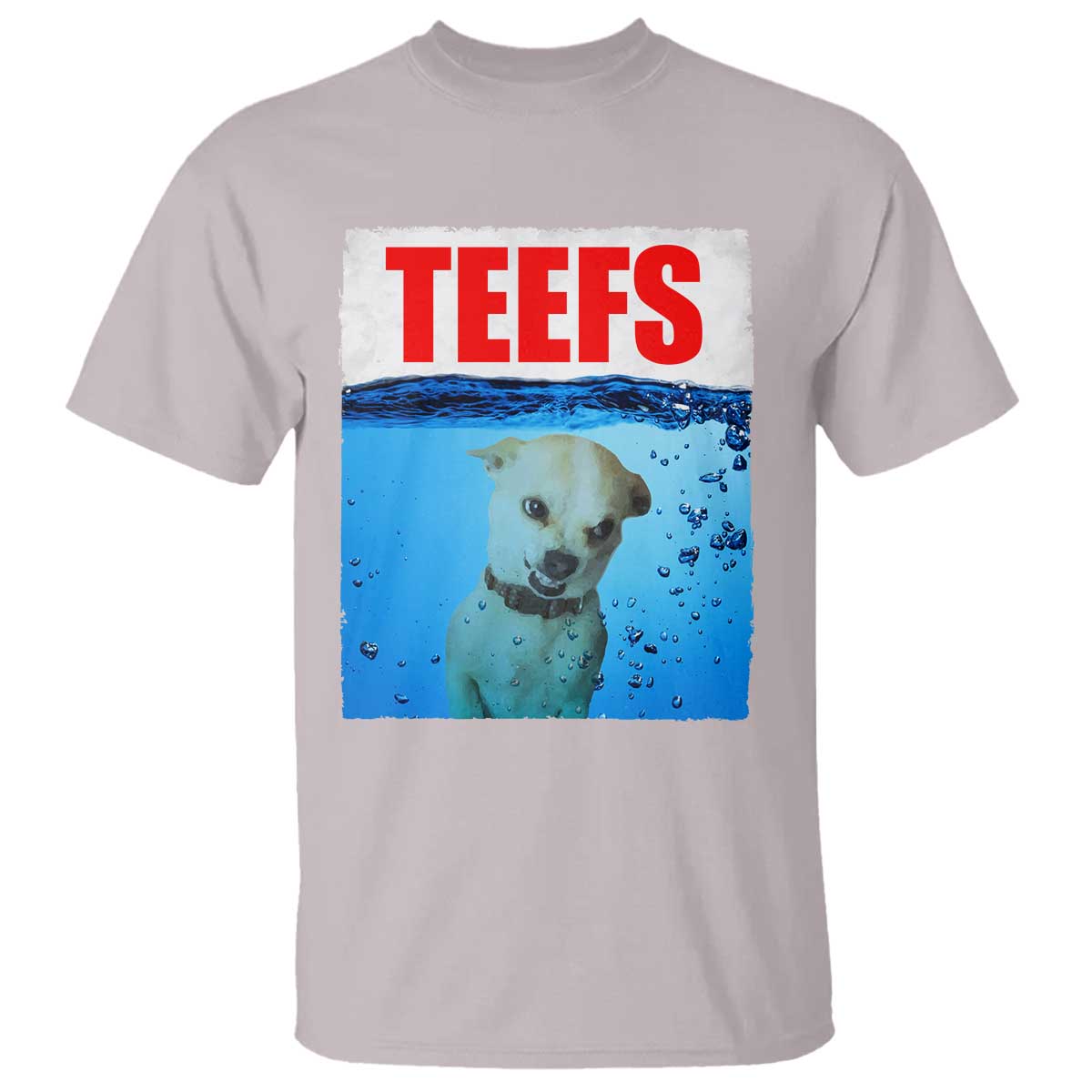 Chihuahua Dog Meme T Shirt Funny Horror Movie Poster Dog Teefs TS12 Ice Gray Print Your Wear