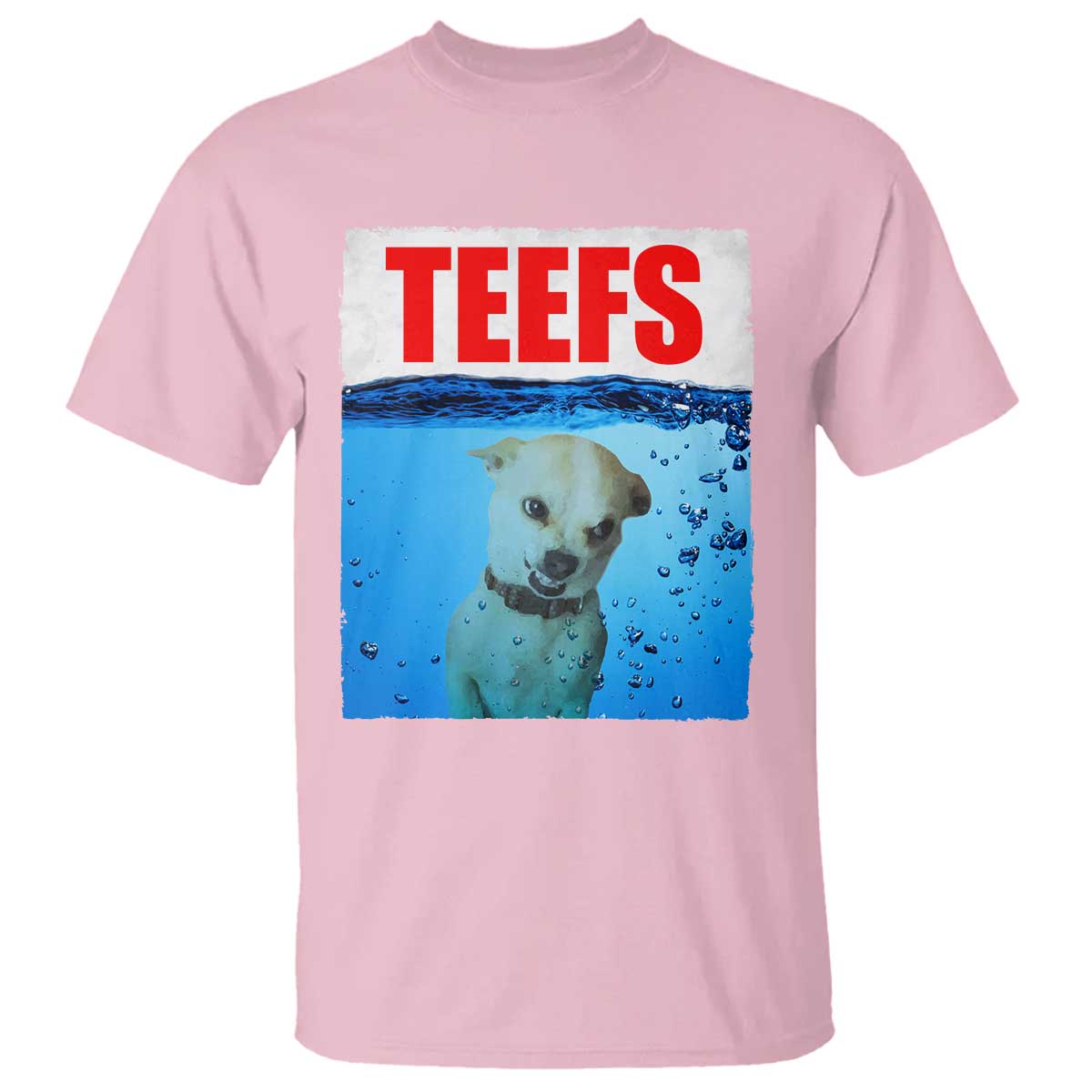 Chihuahua Dog Meme T Shirt Funny Horror Movie Poster Dog Teefs TS12 Light Pink Print Your Wear
