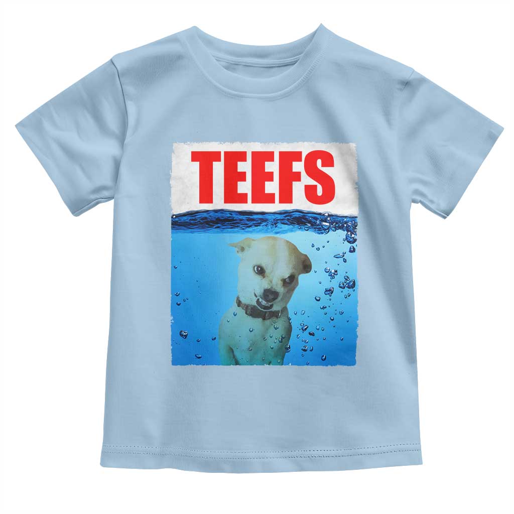 Chihuahua Dog Meme Toddler T Shirt Funny Horror Movie Poster Dog Teefs TS12 Light Blue Print Your Wear
