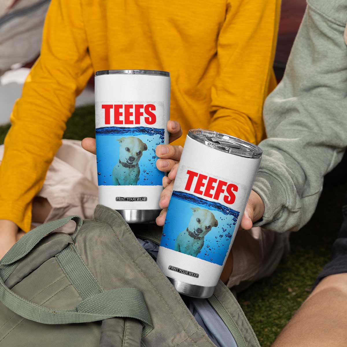 Chihuahua Dog Meme Tumbler Cup Funny Horror Movie Poster Dog Teefs TS12 Print Your Wear