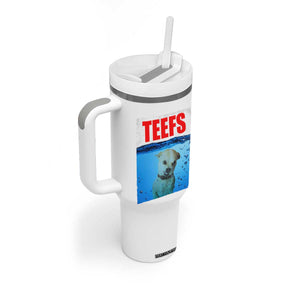 Chihuahua Dog Meme Tumbler With Handle Funny Horror Movie Poster Dog Teefs TS12 Print Your Wear
