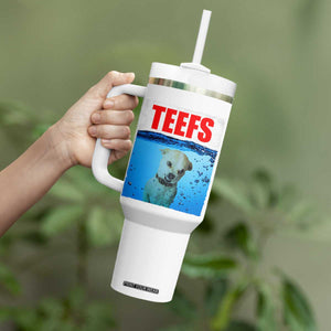 Chihuahua Dog Meme Tumbler With Handle Funny Horror Movie Poster Dog Teefs TS12 Print Your Wear