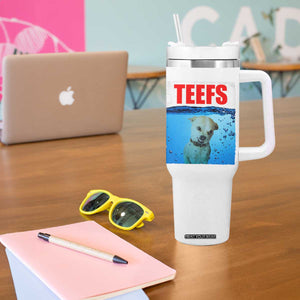 Chihuahua Dog Meme Tumbler With Handle Funny Horror Movie Poster Dog Teefs TS12 Print Your Wear