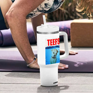 Chihuahua Dog Meme Tumbler With Handle Funny Horror Movie Poster Dog Teefs TS12 Print Your Wear