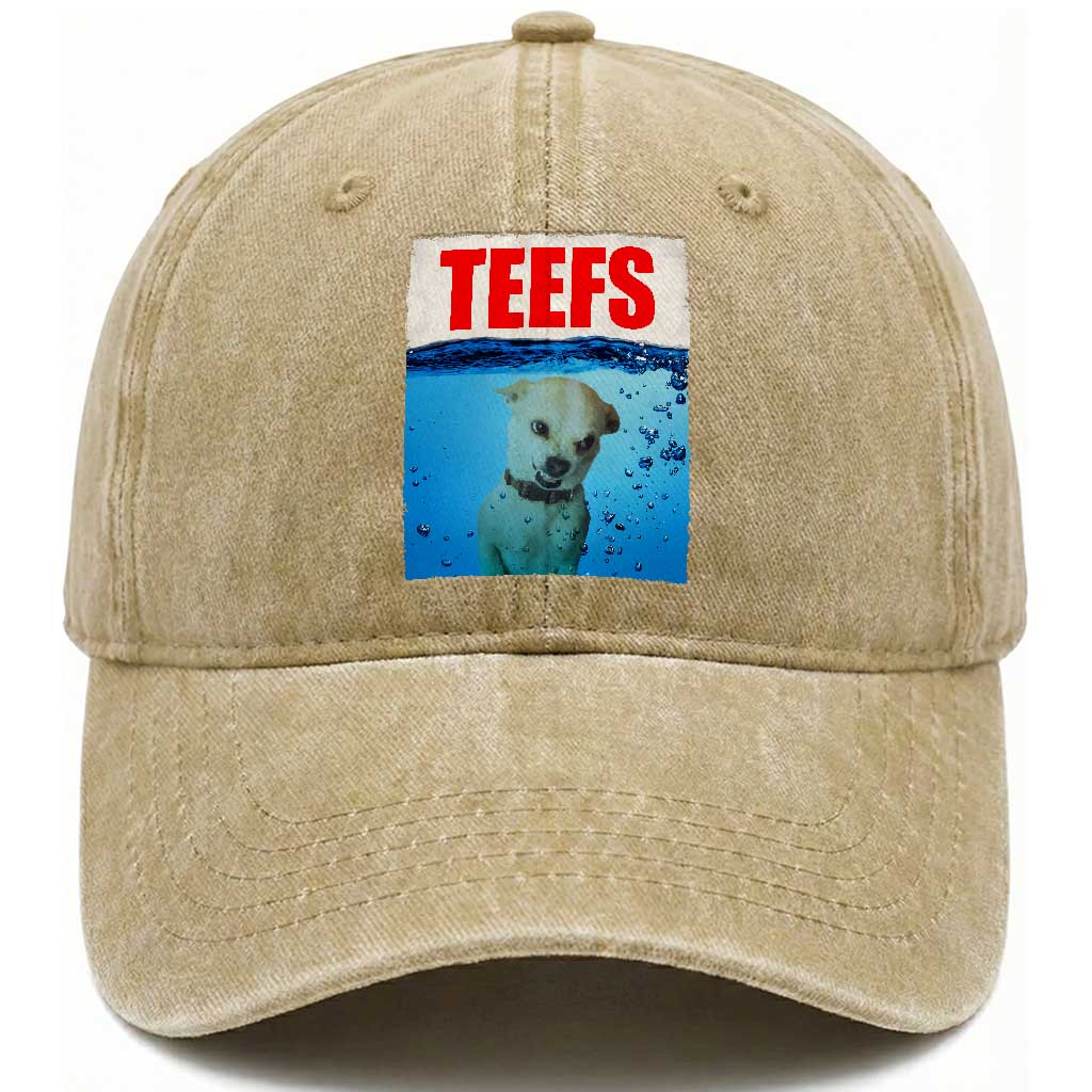 Chihuahua Dog Meme Washed Cotton Baseball Cap Funny Horror Movie Poster Dog Teefs TS12 Print Your Wear