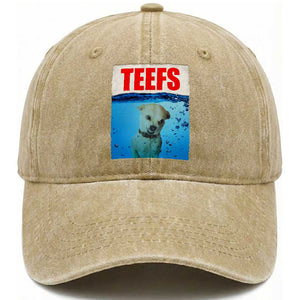 Chihuahua Dog Meme Washed Cotton Baseball Cap Funny Horror Movie Poster Dog Teefs TS12 Print Your Wear