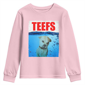 Chihuahua Dog Meme Youth Sweatshirt Funny Horror Movie Poster Dog Teefs TS12 Light Pink Print Your Wear