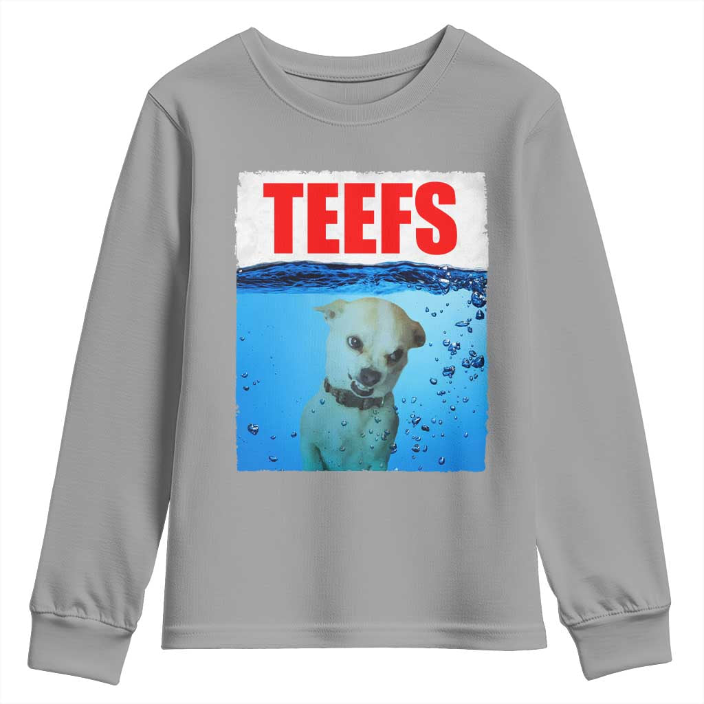Chihuahua Dog Meme Youth Sweatshirt Funny Horror Movie Poster Dog Teefs TS12 Sport Gray Print Your Wear