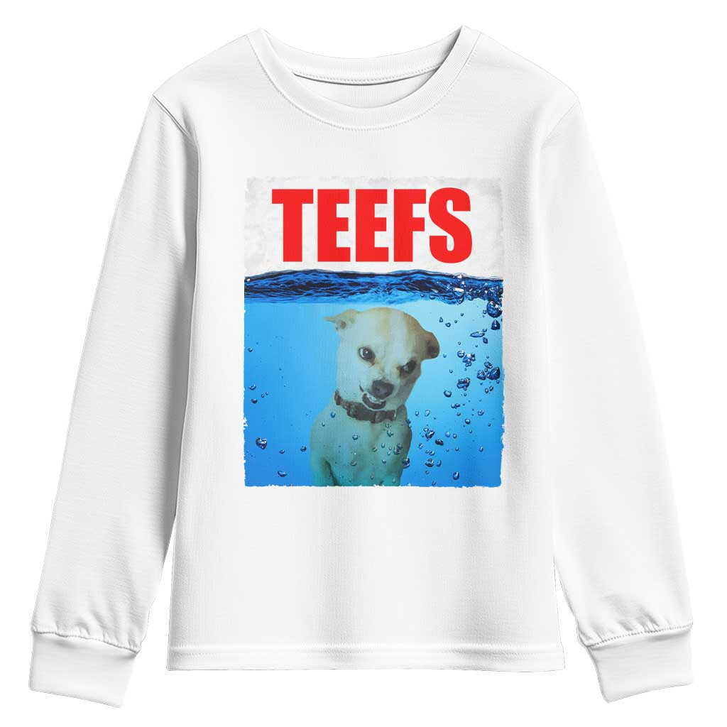 Chihuahua Dog Meme Youth Sweatshirt Funny Horror Movie Poster Dog Teefs TS12 White Print Your Wear