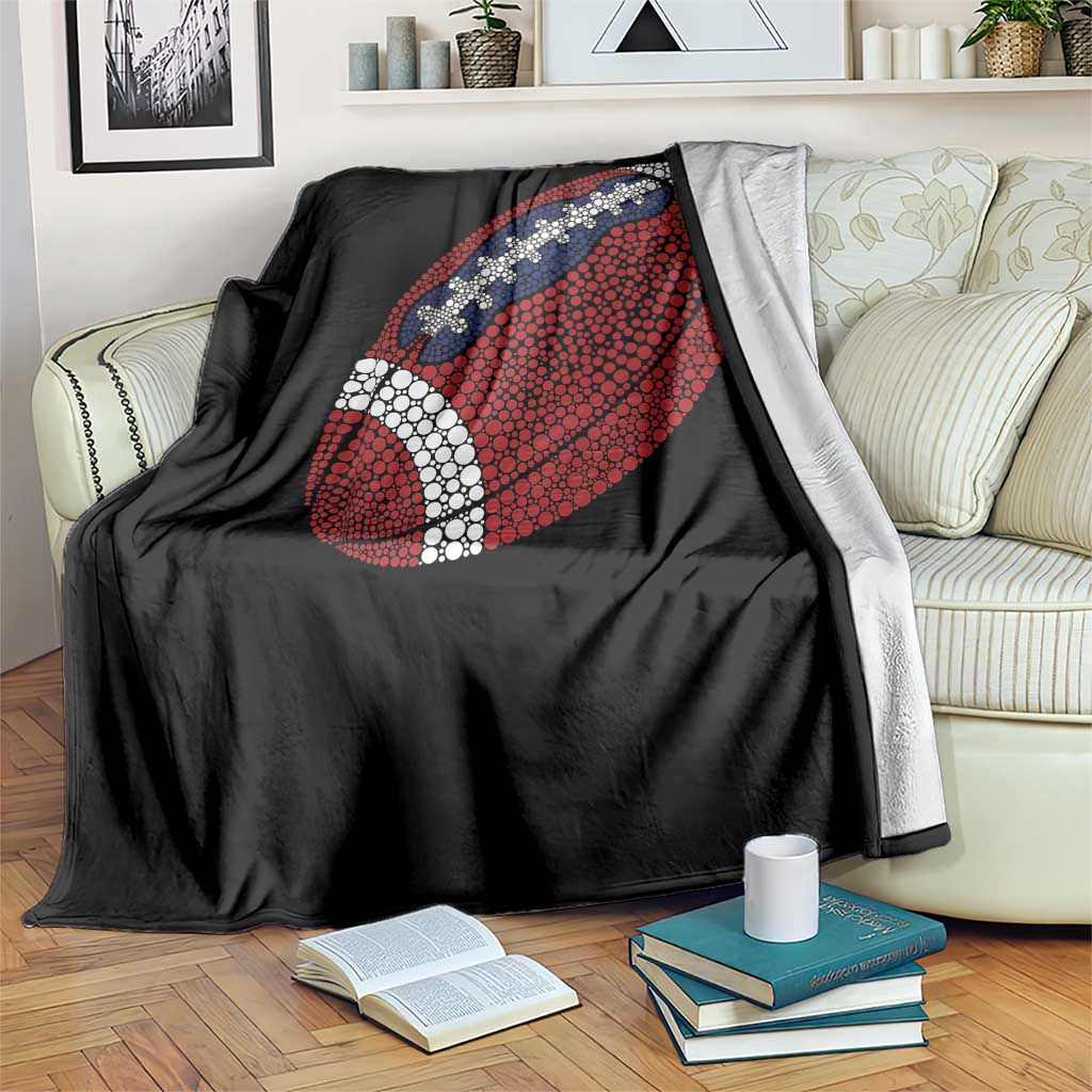 Patriotic Polka Dot Football Throw Blanket Dot Day Gift