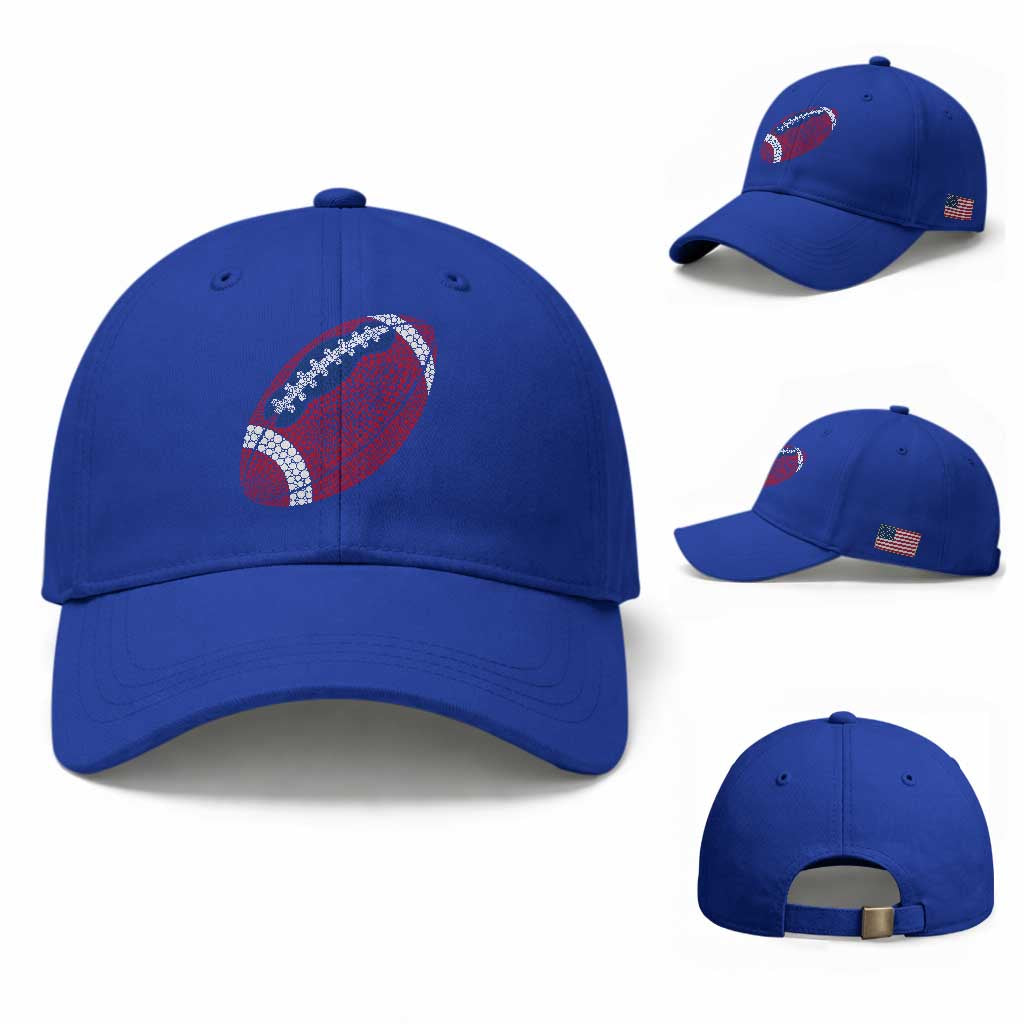 Patriotic Polka Dot Football Baseball Cap Dot Day Gift TS12 Baseball Cap Universal Fit Royal Blue Print Your Wear