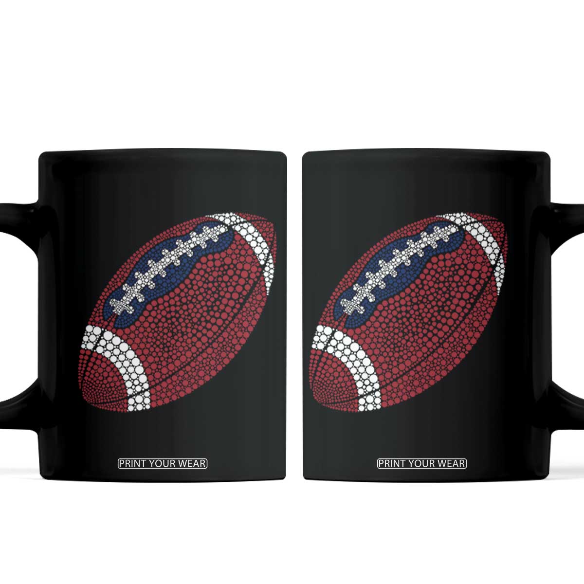 Patriotic Polka Dot Football Coffee Mug Dot Day Gift