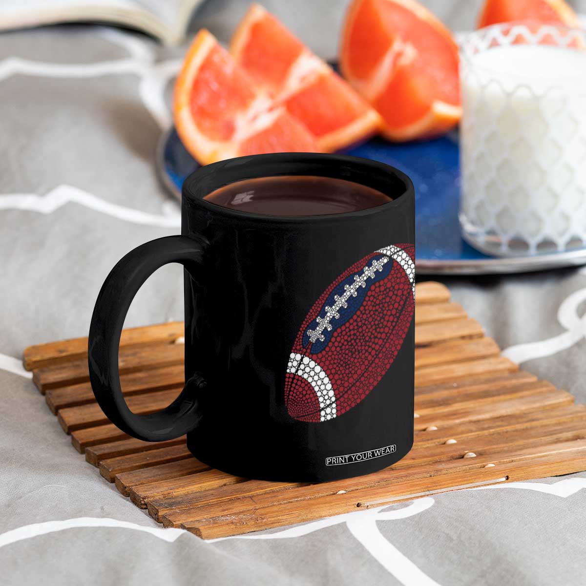 Patriotic Polka Dot Football Coffee Mug Dot Day Gift