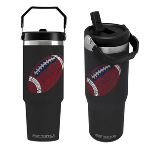 Patriotic Polka Dot Football Flip Straw Tumbler Dot Day Gift TS12 One Size: 30 oz Black Print Your Wear