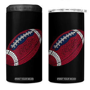Patriotic Polka Dot Football 4 in 1 Can Cooler Tumbler Dot Day Gift