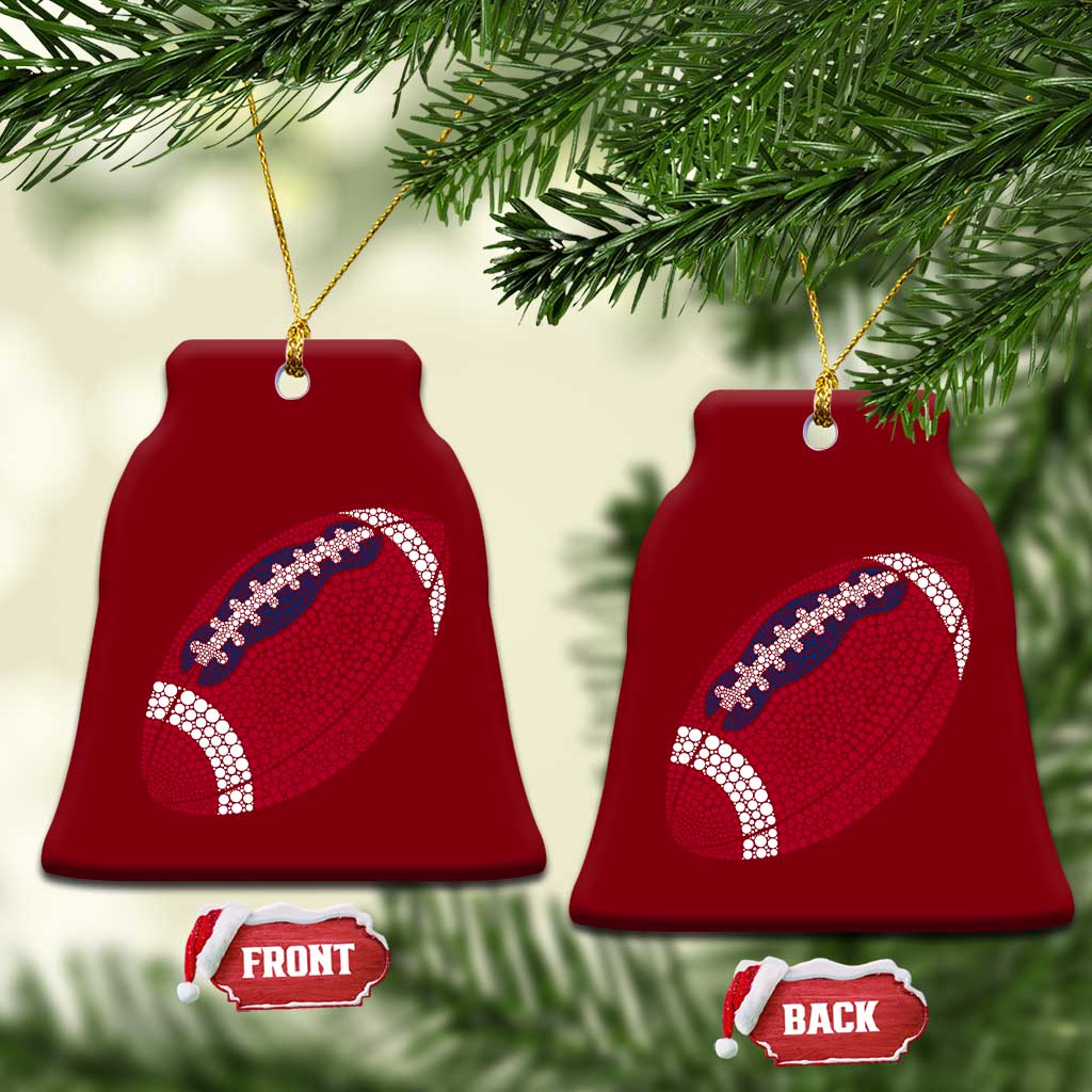 Patriotic Polka Dot Football Ceramic Ornament Dot Day Gift
