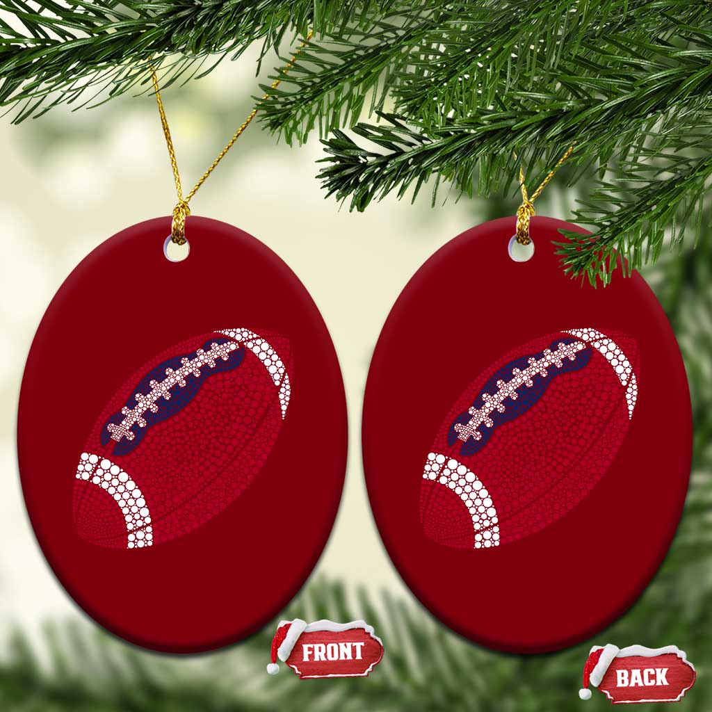 Patriotic Polka Dot Football Ceramic Ornament Dot Day Gift