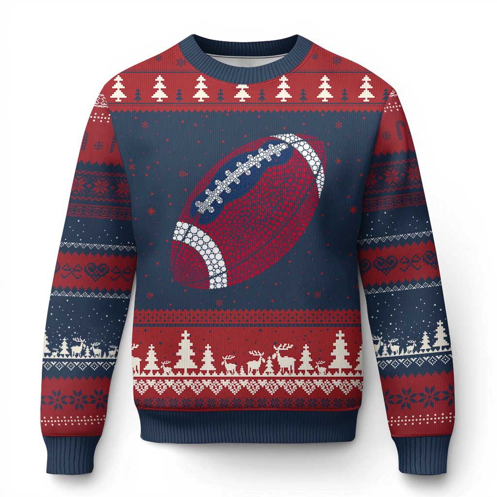 Patriotic Polka Dot Football Ugly Christmas Sweater Dot Day Gift