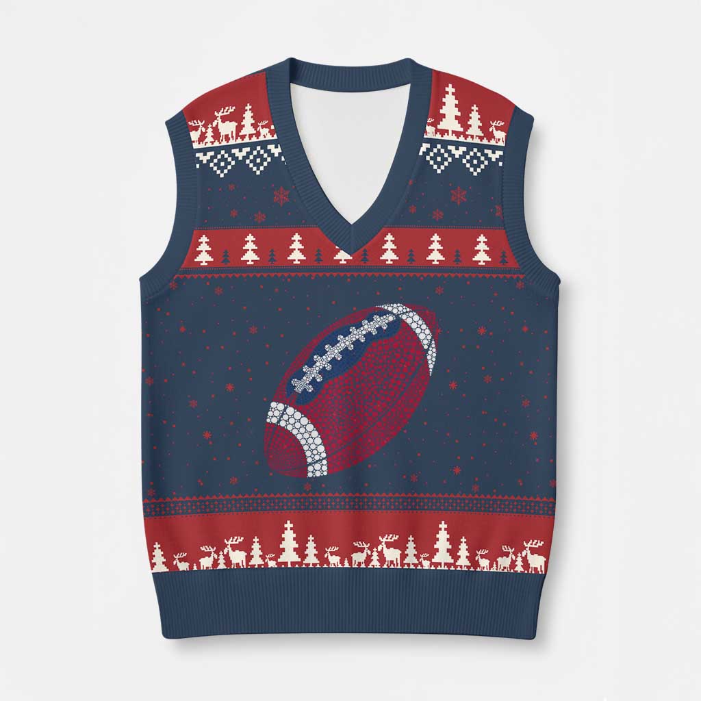 Patriotic Polka Dot Football V-Neck Knit Sweater Vest Dot Day Gift