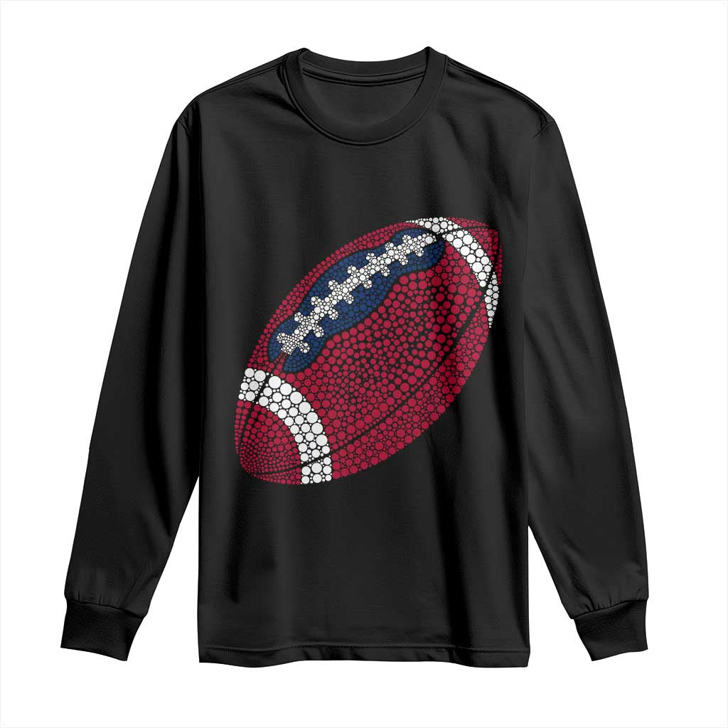 Patriotic Polka Dot Football Long Sleeve Shirt Dot Day Gift