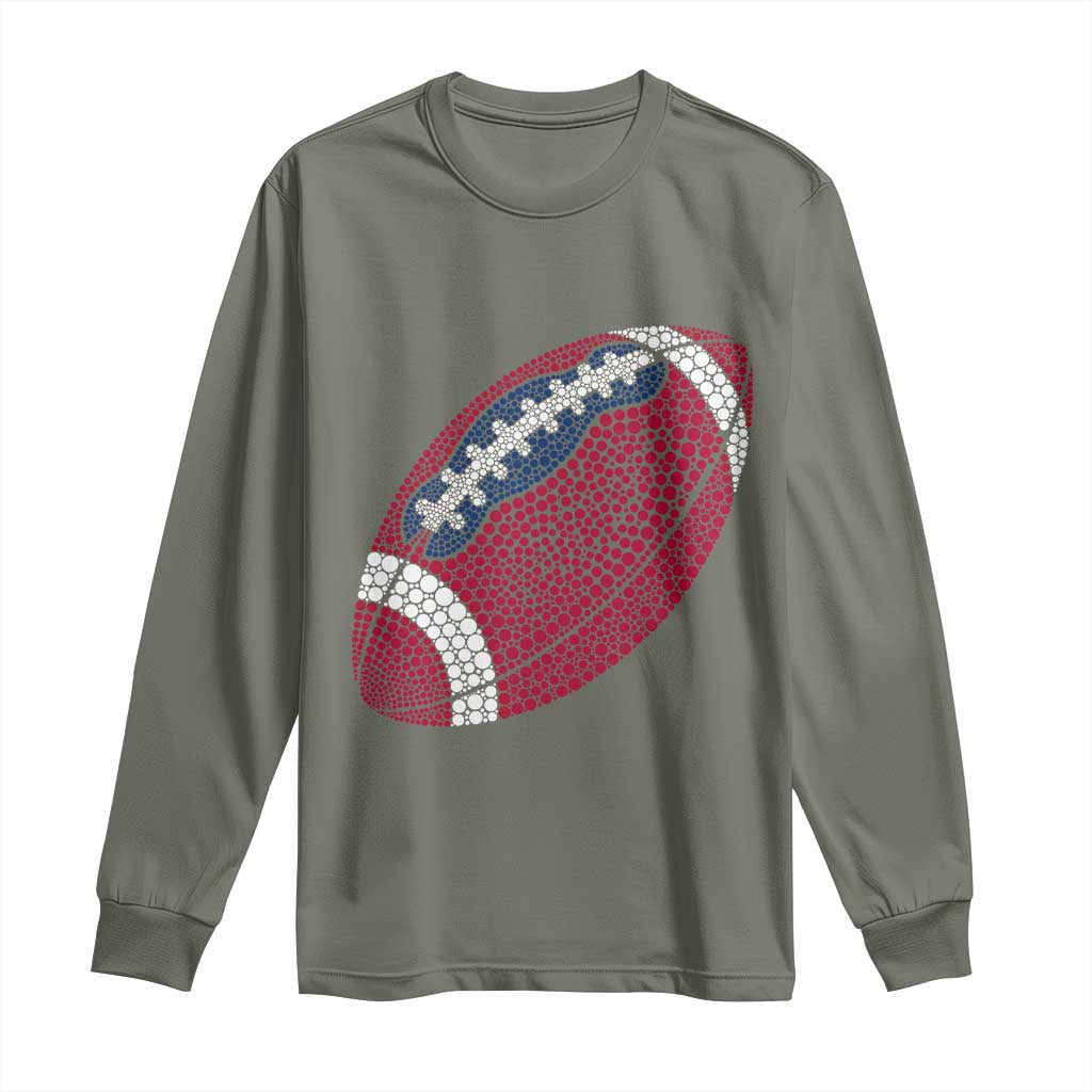 Patriotic Polka Dot Football Long Sleeve Shirt Dot Day Gift