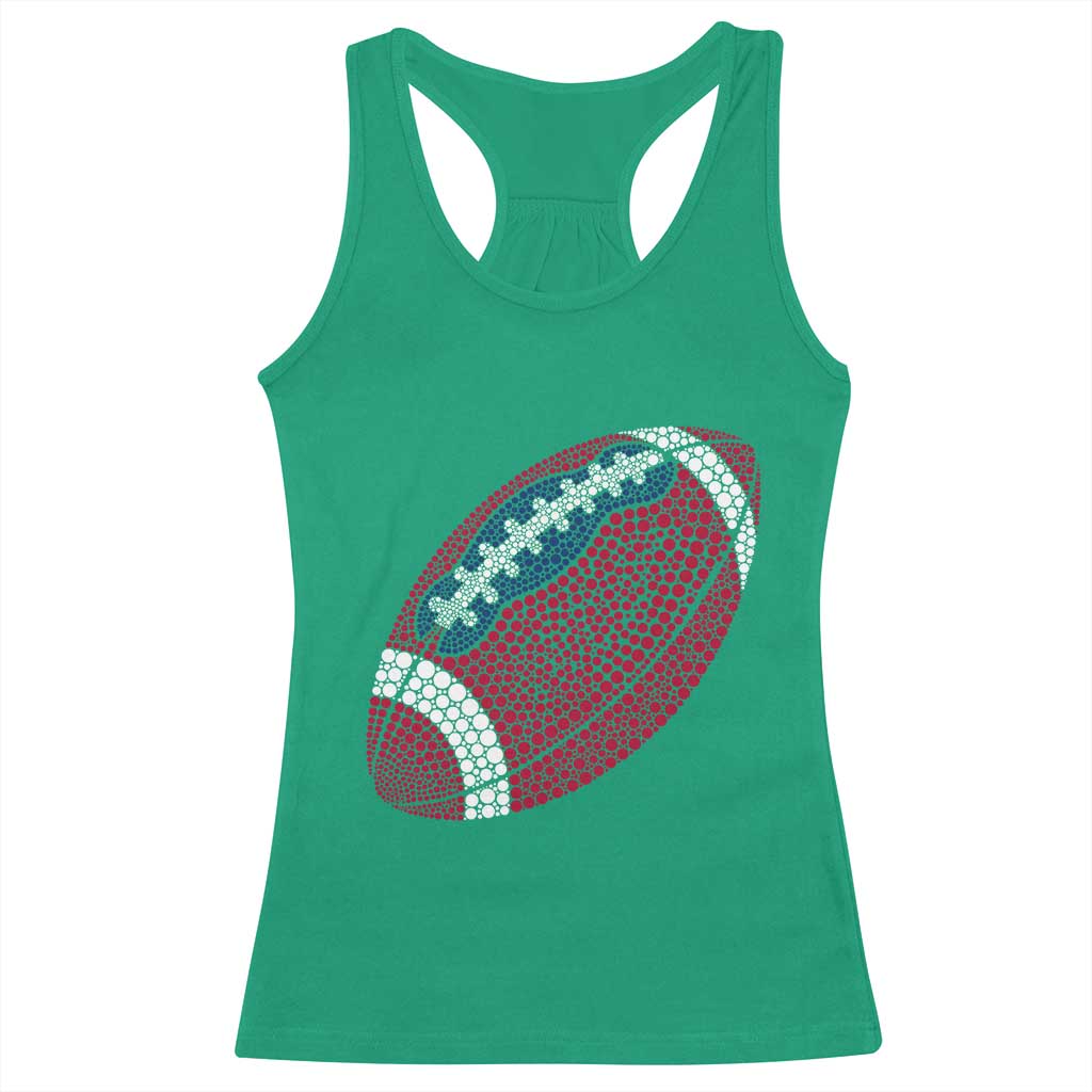 Patriotic Polka Dot Football Racerback Tank Top Dot Day Gift
