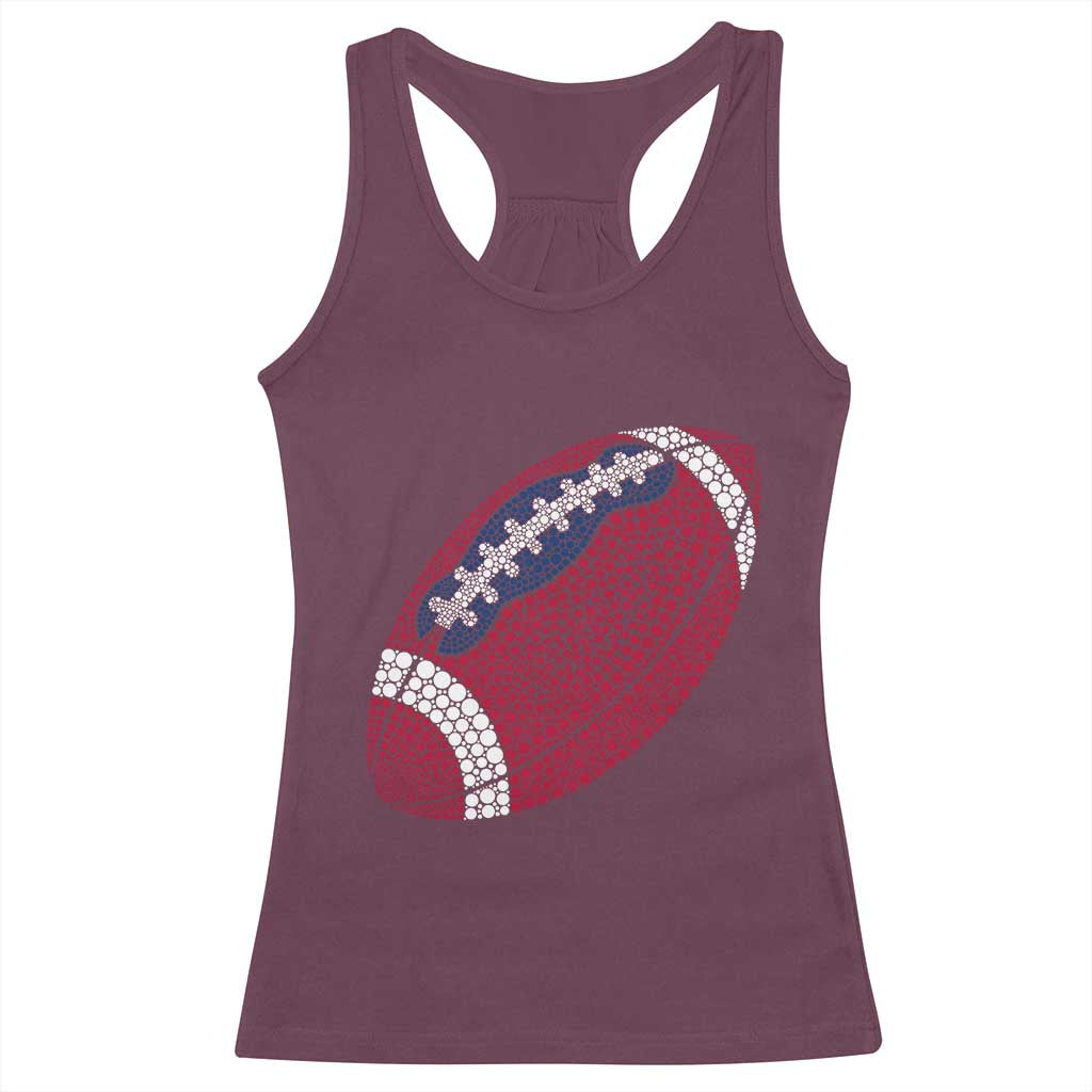 Patriotic Polka Dot Football Racerback Tank Top Dot Day Gift
