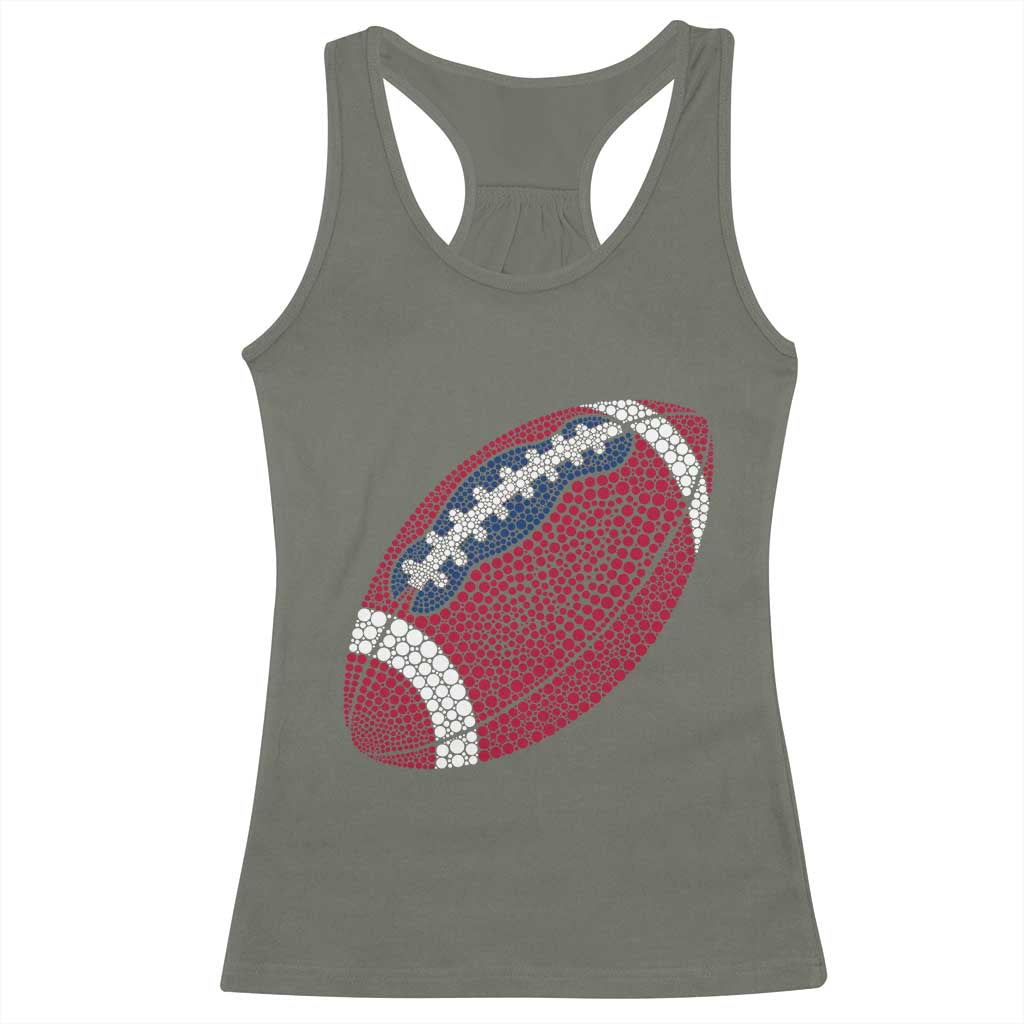 Patriotic Polka Dot Football Racerback Tank Top Dot Day Gift