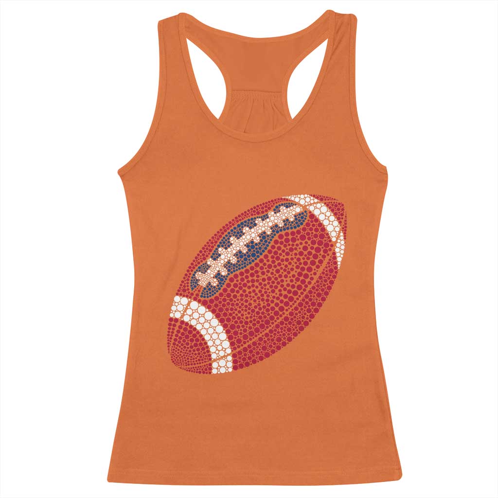 Patriotic Polka Dot Football Racerback Tank Top Dot Day Gift