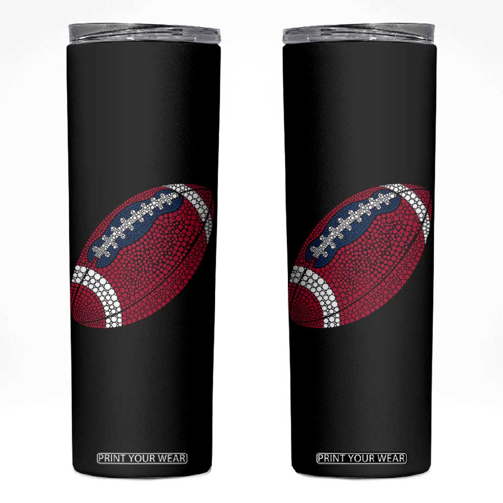 Patriotic Polka Dot Football Skinny Tumbler Dot Day Gift
