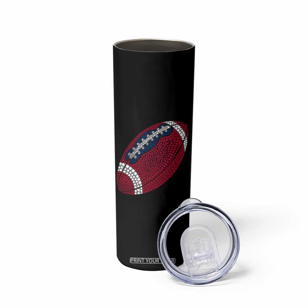Patriotic Polka Dot Football Skinny Tumbler Dot Day Gift