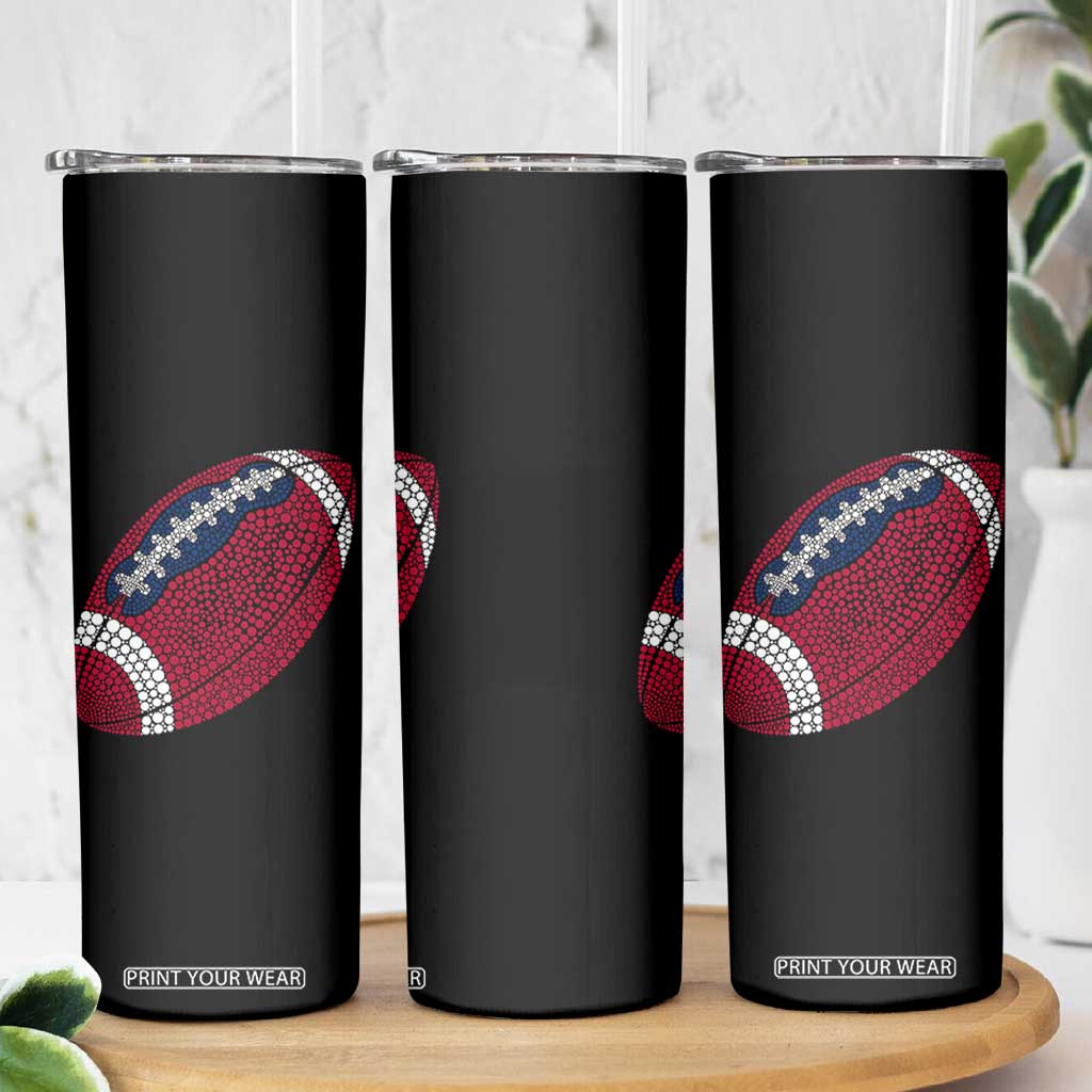 Patriotic Polka Dot Football Skinny Tumbler Dot Day Gift