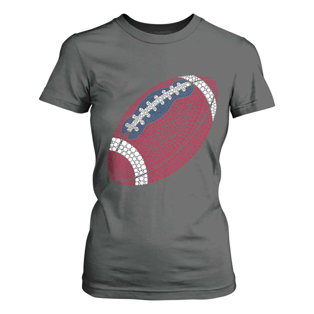 Patriotic Polka Dot Football T Shirt For Women Dot Day Gift