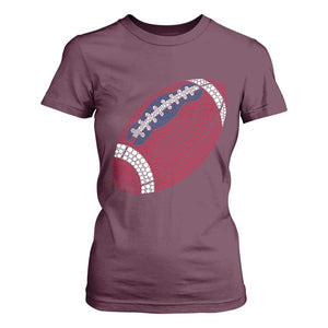 Patriotic Polka Dot Football T Shirt For Women Dot Day Gift
