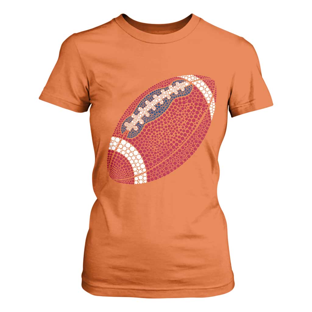 Patriotic Polka Dot Football T Shirt For Women Dot Day Gift