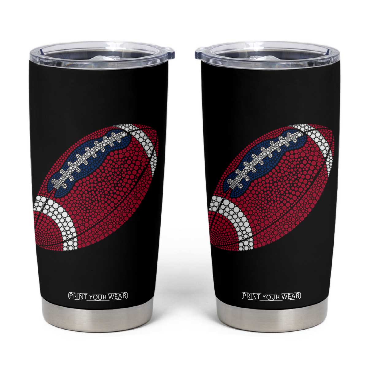 Patriotic Polka Dot Football Tumbler Cup Dot Day Gift
