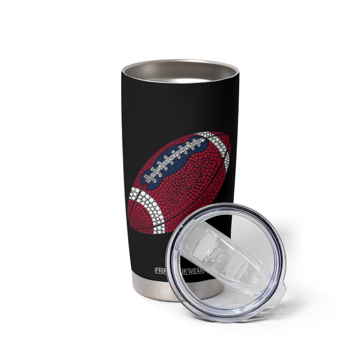 Patriotic Polka Dot Football Tumbler Cup Dot Day Gift