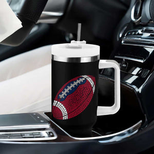 Patriotic Polka Dot Football Tumbler With Handle Dot Day Gift