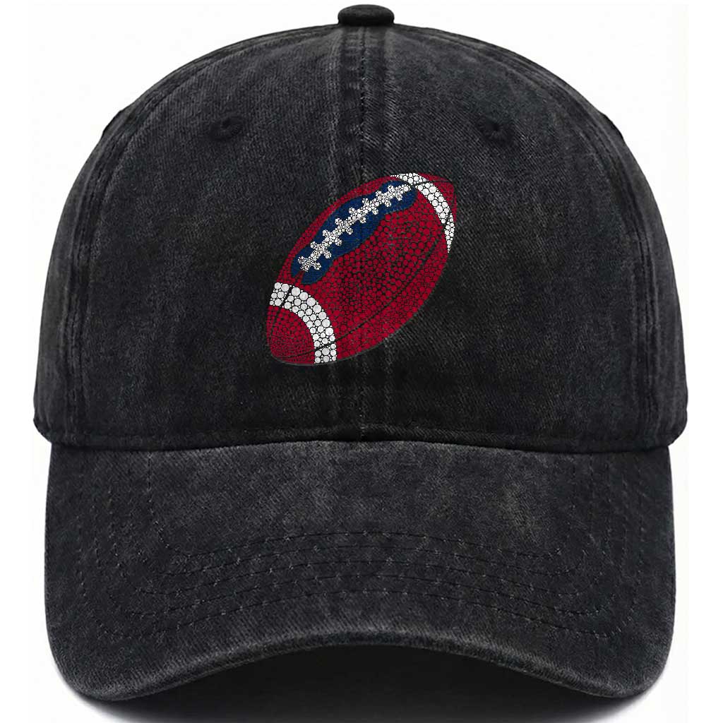 Patriotic Polka Dot Football Washed Cotton Baseball Cap Dot Day Gift TS12 Print Your Wear
