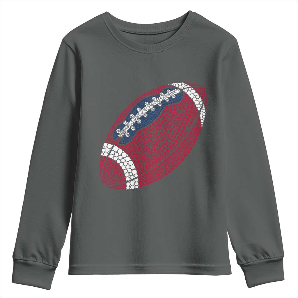 Patriotic Polka Dot Football Youth Sweatshirt Dot Day Gift