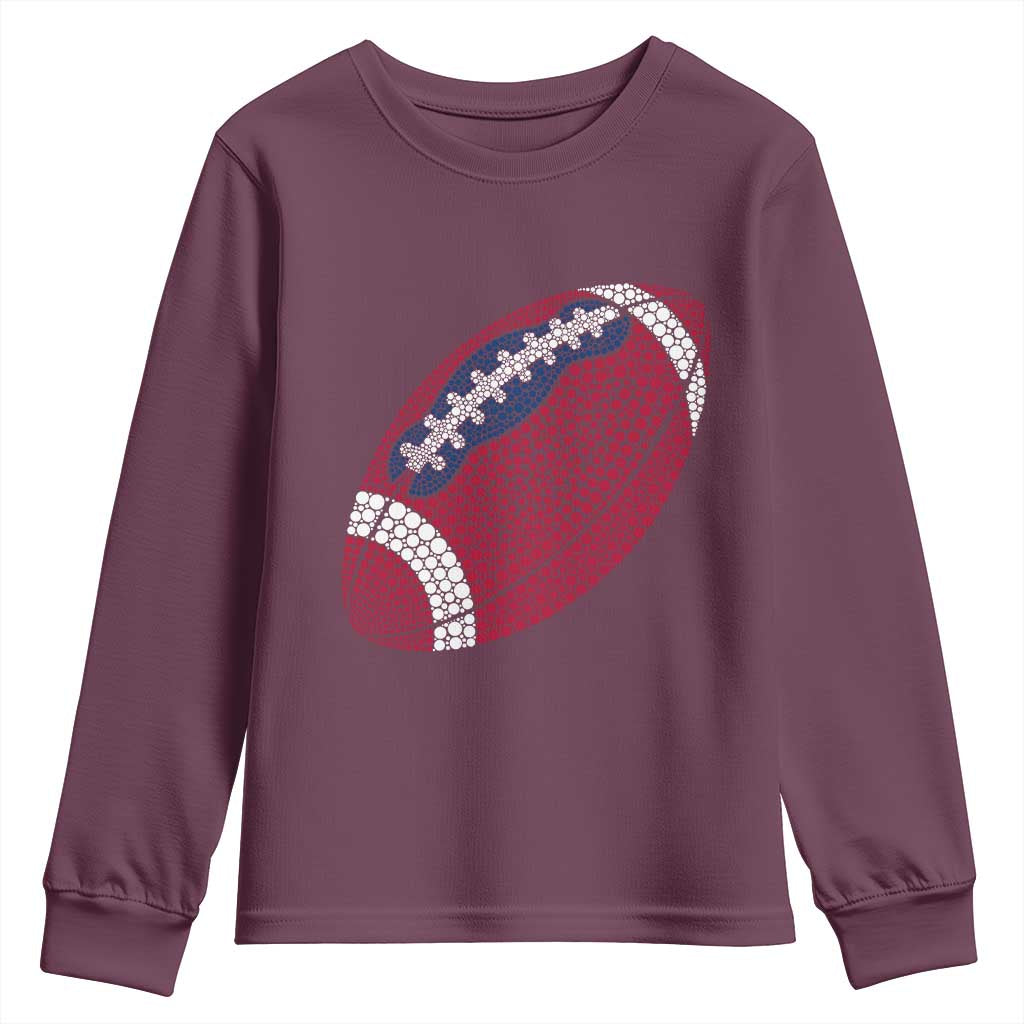 Patriotic Polka Dot Football Youth Sweatshirt Dot Day Gift