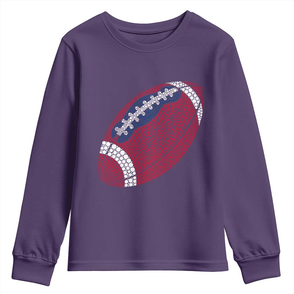 Patriotic Polka Dot Football Youth Sweatshirt Dot Day Gift