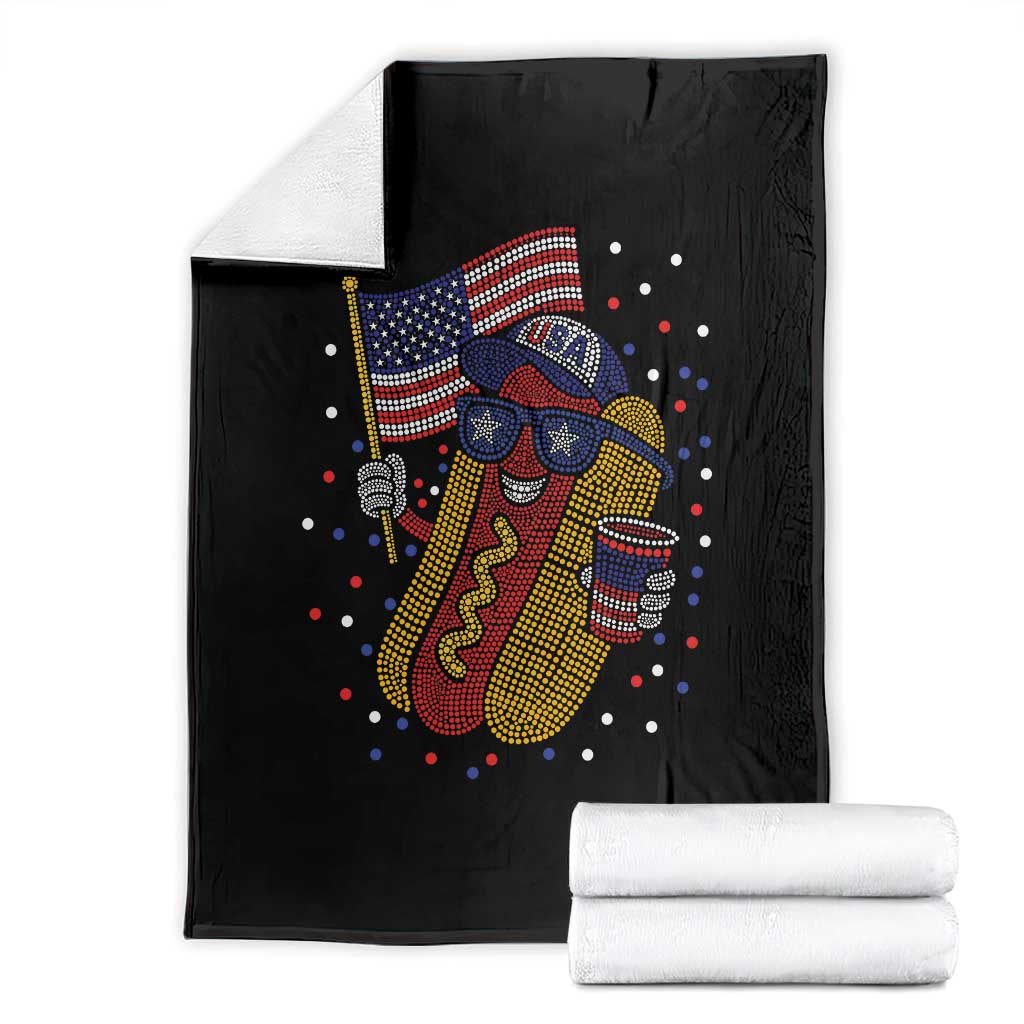 International Dot Day Hotdog Throw Blanket Red White Blue Polka Dots TS12 Black Print Your Wear