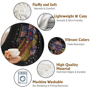 International Dot Day Hotdog Throw Blanket Red White Blue Polka Dots