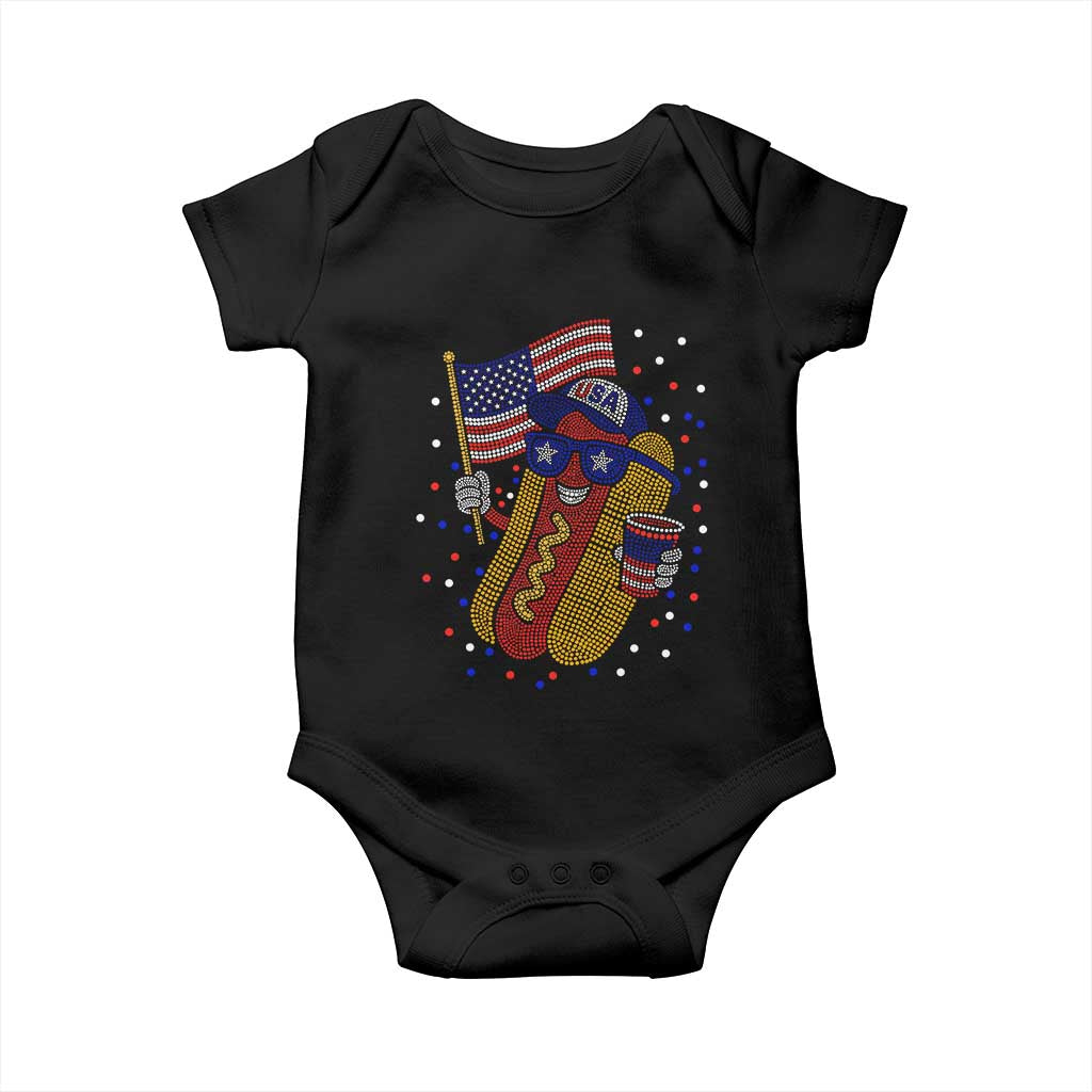 International Dot Day Hotdog Baby Onesie Red White Blue Polka Dots TS12 Black Print Your Wear