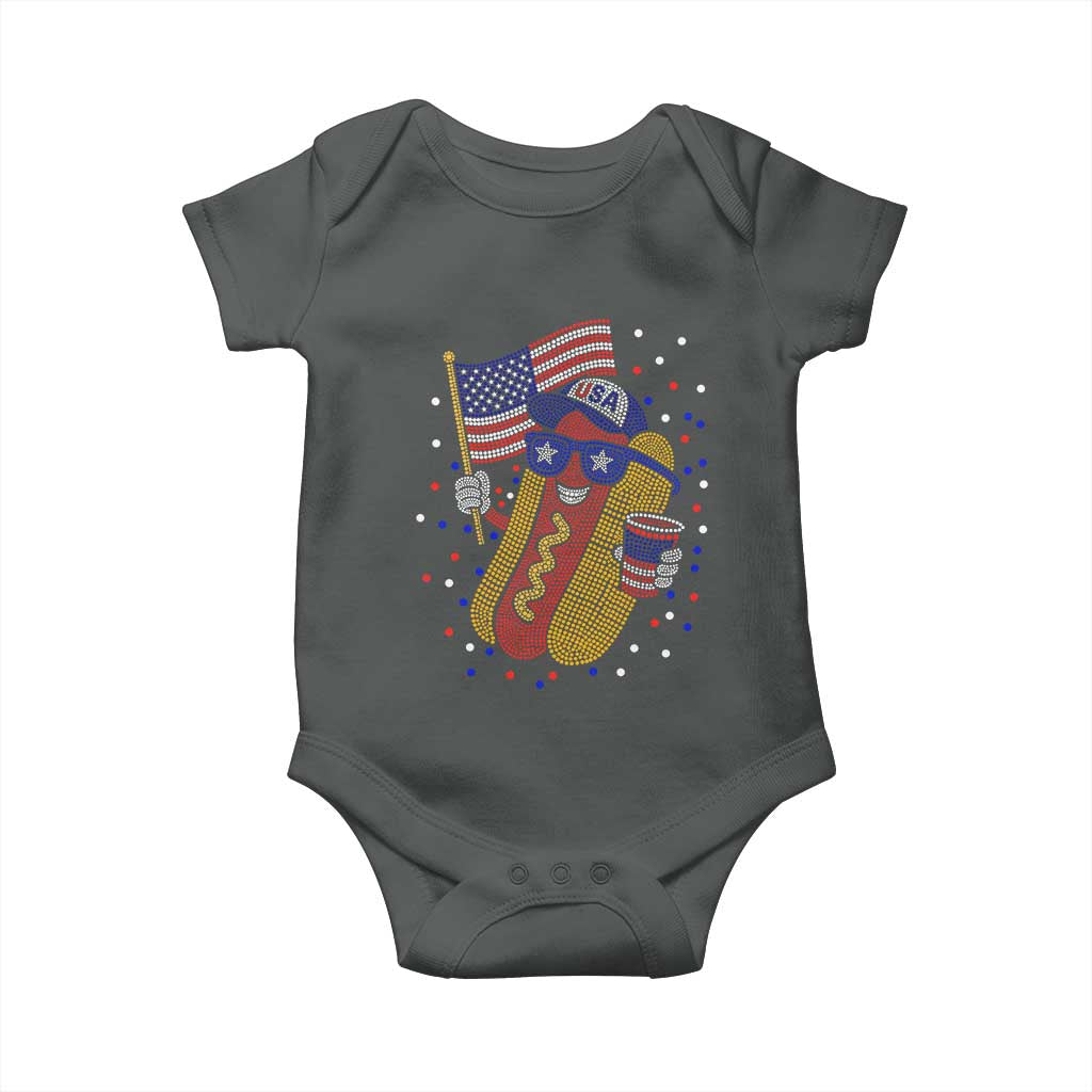 International Dot Day Hotdog Baby Onesie Red White Blue Polka Dots