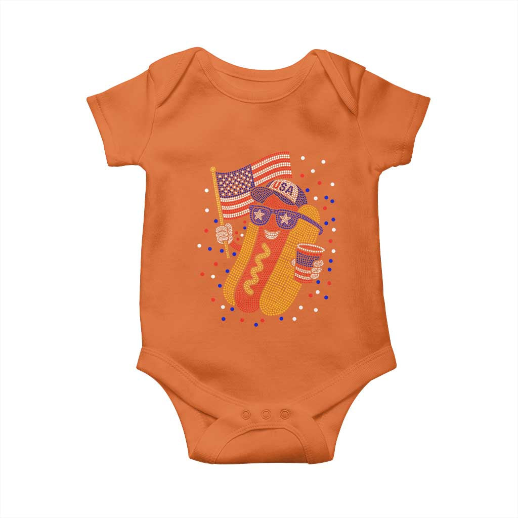International Dot Day Hotdog Baby Onesie Red White Blue Polka Dots